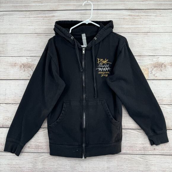 Pink Beautiful Trauma World Tour 2018 Concert Full Zip Hoodie Adult Small Black - Picture 1 of 14
